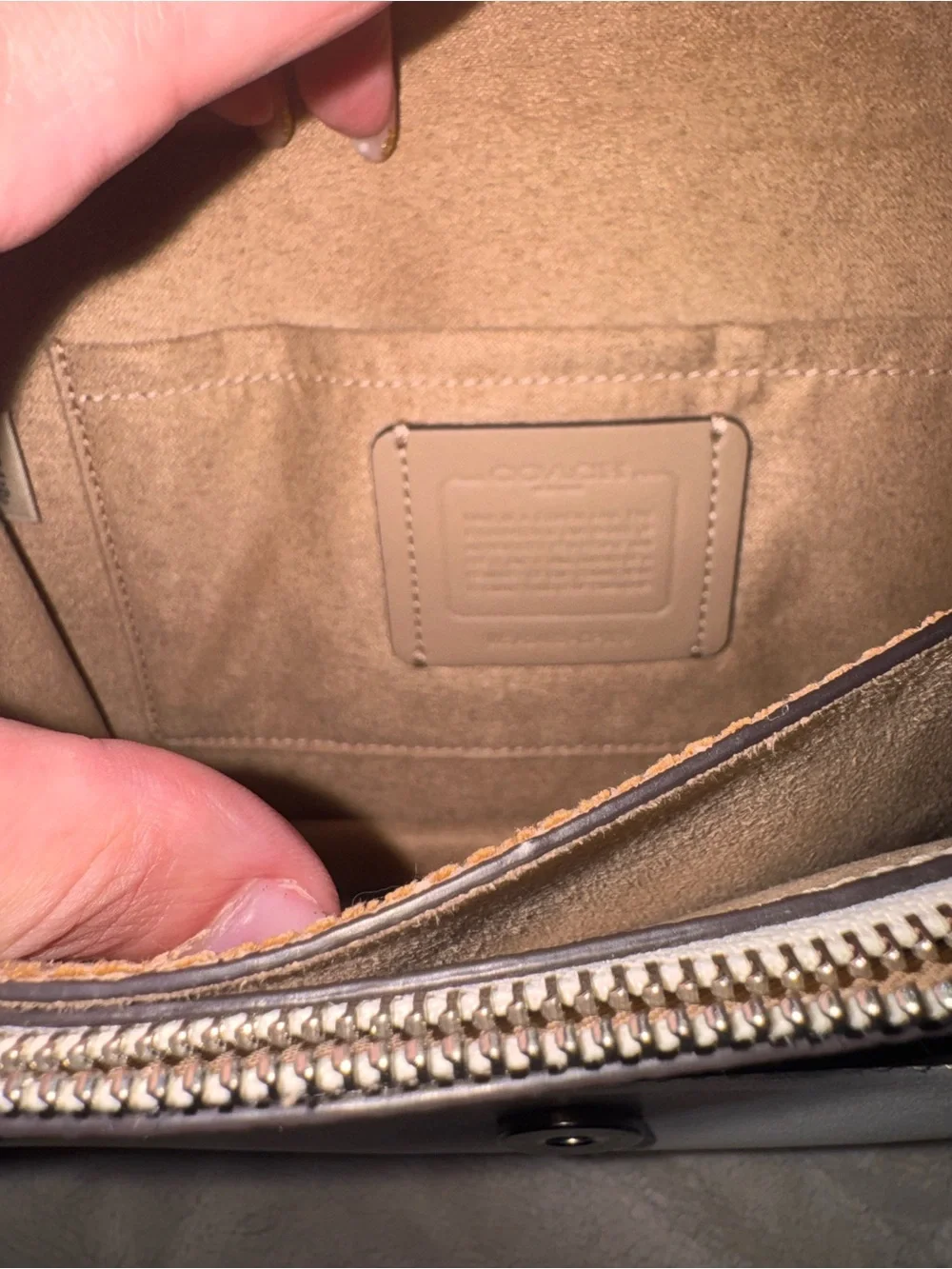 Coach Cream/White Signature Chain Crossbody Bag